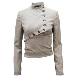 3. NWT MCQ BY ALEXANDER MCQUEEN HOUNDSTOOTH BUTTON DETAIL JACKET SIZE IT 40 /S